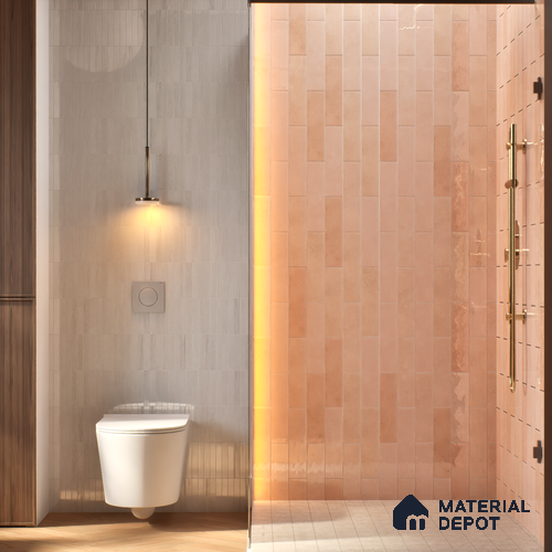 Subway Wall Tile TL 06161 G Eclat Blanc Glint Surface 12 x 3 inch Ceramic Glossy Finish - 10 mm | 48 Random Design | Suitable for Accent / Feature Walls, Bathroom, Kitchen Wall & Backsplashes