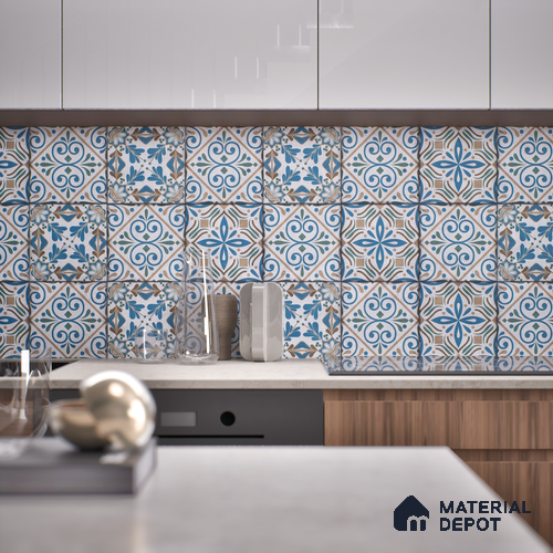 Subway Moroccan Wall & Floor Tile TL 05255 B Silonite Minerva Decor 8 x 8 inch Vitrified Matte Finish - 8 mm | Random Design | Suitable for Accent / Feature Walls, Bathroom, Kitchen Wall & Backsplashes | Please Expect a Slight Variation of Pattern