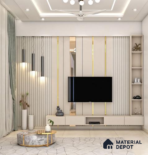 SS 304 T Profile Brush Gold Matte Finish Edgeline PM 00281 W | 10 ft (3 mtr) x 9 mm x 0.6 mm | Adhesive Type Installation | Suitable for Floor & Walls