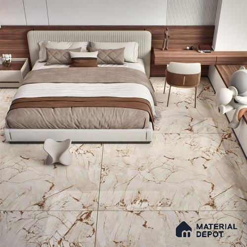 TL 00348 Terra Brown 6 ft x 4 ft Glossy Finish Endless Vitrified Wall & Floor Tile - 9 mm | Adhesive and Spacers Must be Used During Installation