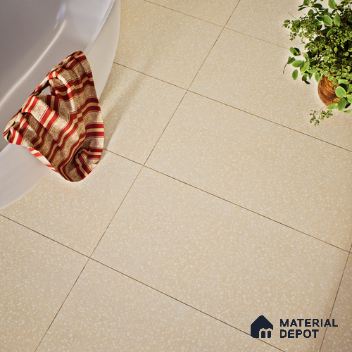 Terrazzo Floor & Wall Tile TL 06086 B Terrazzo Crema 4 ft x 2 ft Vitrified Matte Finish - 9 mm | 4 Random Design | Suitable For Living Room, Bedroom, Bathroom, Kitchen