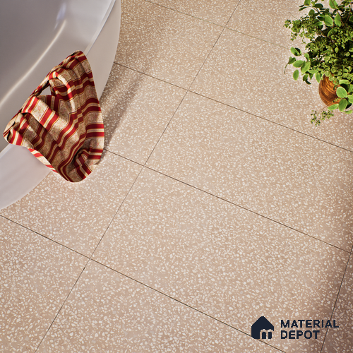 Terrazzo Floor & Wall Tile TL 06086 Terrazzo Taupe 4 ft x 2 ft Vitrified Matte Finish - 9 mm | 4 Random Design | Suitable For Living Room, Bedroom, Bathroom, Kitchen