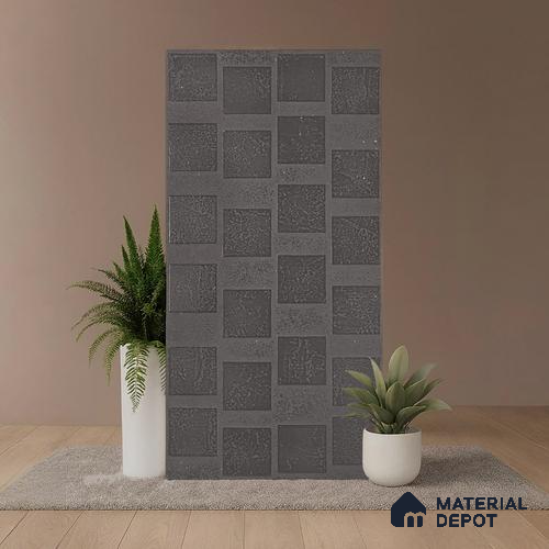 Metallic Look Wall Tile TL 06660 K Stars Nero Cube 4 ft x 2 ft Full Body Vitrified Lappato Matte Finish - 9 mm | Suitable For Living Room, Bedroom, Bathroom, Terrace, Office & Balcony