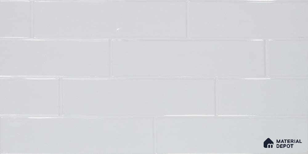 Faux Subway Wall Tile TL 05386 Miraq Polar White 2 ft x 1 ft Ceramic Glossy Finish - 8 mm | Suitable For Kitchen, Bathroom Walls and Backsplashes | Image 1