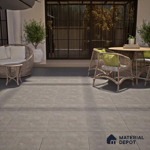Stone Floor Tile TL 07533 B Gliter Nero 16 x 16 inch Texture Finish Vitrified Tile - 12 mm | Suitable for Parking, Outdoor & Bathroom | Pattern Alignment May Vary | 2-3 mm Spacer is Mandatory