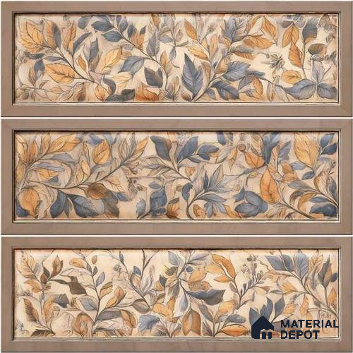 Tropical Wall Tile TL 07863 Pura Glue Decor-5 1 ft x 1 ft Ceramic Glossy Finish - 9.5 mm | Suitable for Kitchen, Bathroom & Balcony Walls | Please Expect a Slight Variation of Pattern
