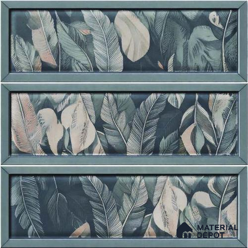 Tropical Wall Tile TL 07863 D Pura Glue Decor-10 1 ft x 1 ft Ceramic Glossy Finish - 9.5 mm | Suitable for Kitchen, Bathroom & Balcony Walls | Please Expect a Slight Variation of Pattern