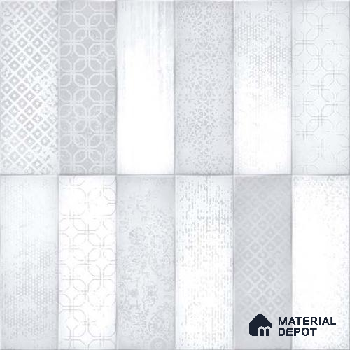 Wall Tile TL 07860 B Path Milky Glue Decor 1 ft x 1 ft Ceramic Glossy Finish - 9.5 mm | Suitable for Kitchen, Bathroom & Balcony Walls | Please Expect a Slight Variation of Pattern