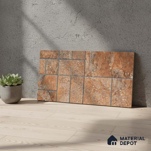 Stone Look Floor Tile TL 10380 B Aspire Brown 2 ft x 1 ft Matte Finish Vitrified Tile - 12 mm | Suitable For living Room, Bedroom, Bathroom
