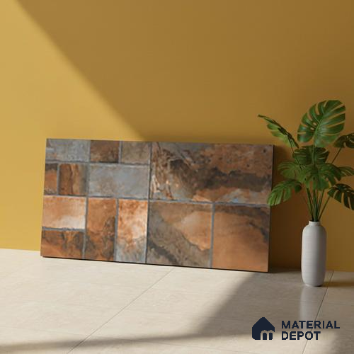 Stone Look Floor Tile TL 10380 H Aspire Rust 2 ft x 1 ft Matte Finish Vitrified Tile - 12 mm | Suitable For living Room, Bedroom, Bathroom