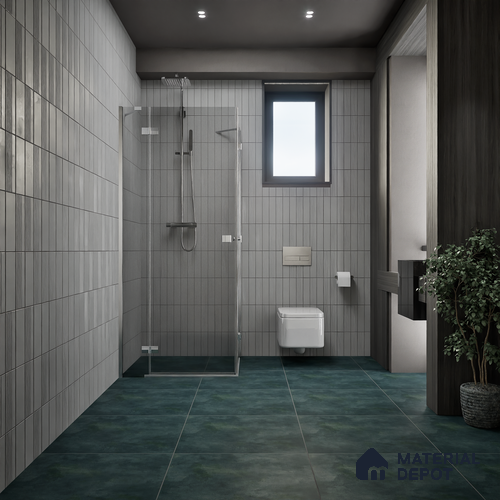 Cement Floor & Wall Tile TL 07966 Emerald Nero 2 ft x 2 ft Vitrified Matte Finish - 9 mm | Suitable for Living Room & Bedroom