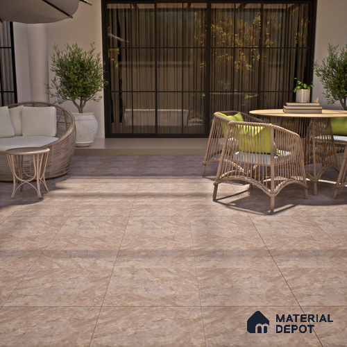 Brown Stone Floor Tile TL 07606 B  Sahara Benta Walnut 2 ft x 2 ft Vitrified Matte Finish - 12 mm