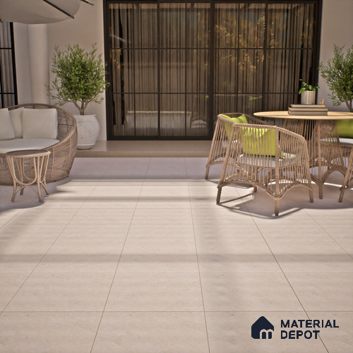 Cream Stone Floor Tile TL 07606  Sahara Benta Crema 2 ft x 2 ft Vitrified Matte Finish - 12 mm