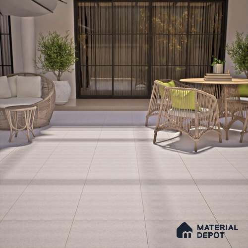 White Stone Floor Tile TL 07582 D  Rock Infinity Bianco 2 ft x 2 ft Vitrified Matte Finish - 12 mm