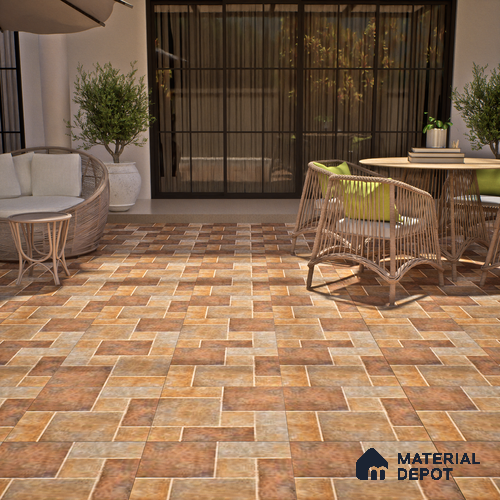 Brown Stone Floor Tile TL 07605 C  Madox Cinnaman 2 ft x 2 ft Vitrified Matte Finish - 12 mm