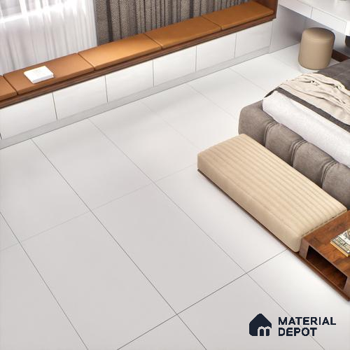 White Plain Tile TL 07428 C Royal Elemento Bianco 4 ft x 2 ft Vitrified Matte Finish - 9 mm | Suitable for Living Room, Bedroom, Bathroom | Image 07