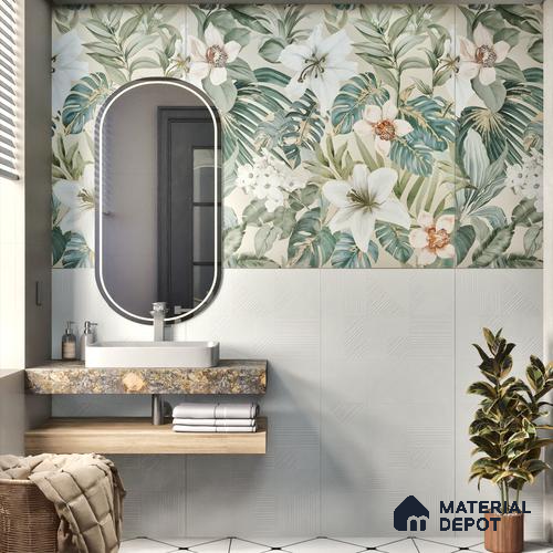 White Plain Wall & Floor Tile TL 07428 D  Royal Triad Elemento Bianco 4 ft x 2 ft Vitrified Matte Finish - 9 mm |  Suitable for Living Room, Bedroom, Bathroom