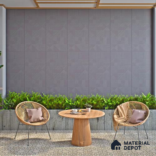 Black Punch Wall Tile TL 07428 H Prestige Royal Triad Elemento Nero 4 ft x 2 ft Vitrified Matte Finish - 9 mm |  Suitable for Living Room, Bedroom, Bathroom
