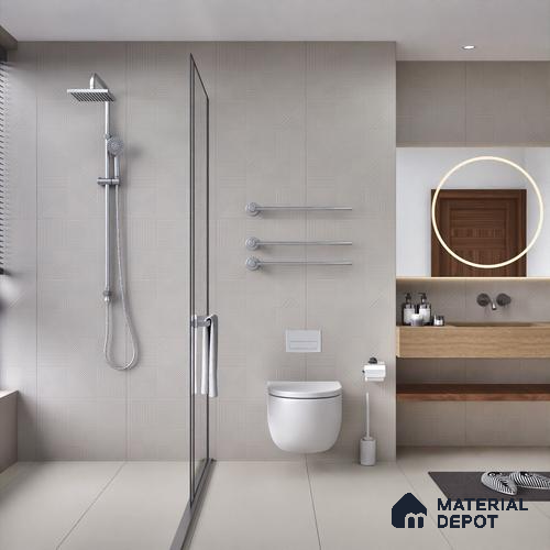 Grey Punch Wall Tile TL 07428 L Prestige Royal Triad Elemento Gris 4 ft x 2 ft Vitrified Matte Finish - 9 mm | Suitable for Living Room, Bedroom, Bathroom