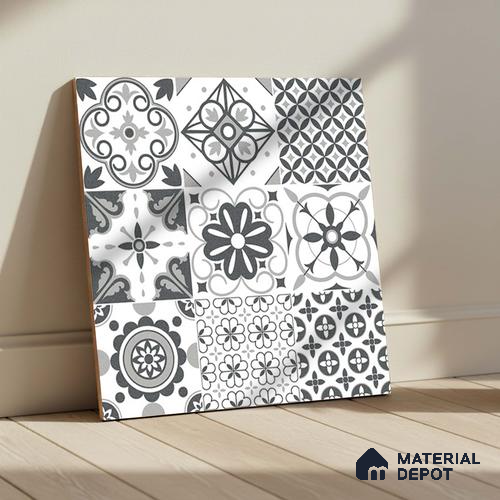 Moroccan Floor Tile   TL 10475  20 inch x 20 inch - Vitrified Matte Finish -12 mm | Suitable for Parking, Balcony & Terrace | Pattern Alignment May Vary | 2-3 mm Spacer is Mandatory