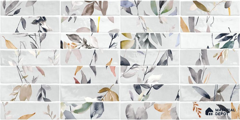 Patterned Wall Tile TL 07854 B Subway Grey Decor 4 ft x 2 ft Vitrified Matte Finish - 9 mm | 1 Random Design | Suitable for Kitchen, Bathroom, Living Room & Bedroom