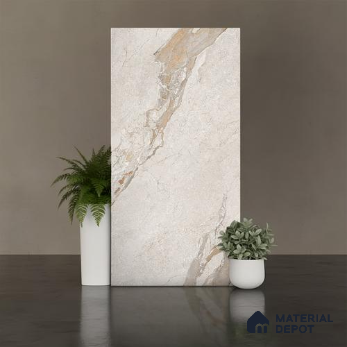 Floor & Wall Tile TL 07842 Rock Michel Grey 4 ft x 2 ft Vitrified Carving Matte Finish - 9 mm | Suitable for Kitchen, Bathroom, Living Room & Bedroom | Random 6