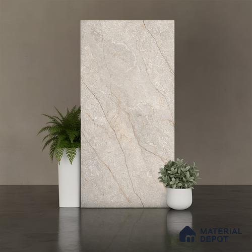 Floor & Wall Tile TL 07840 Rock Endless Renor Beige 4 ft x 2 ft Vitrified Carving Matte Finish - 9 mm | Suitable for Kitchen, Bathroom, Living Room & Bedroom | Random 6