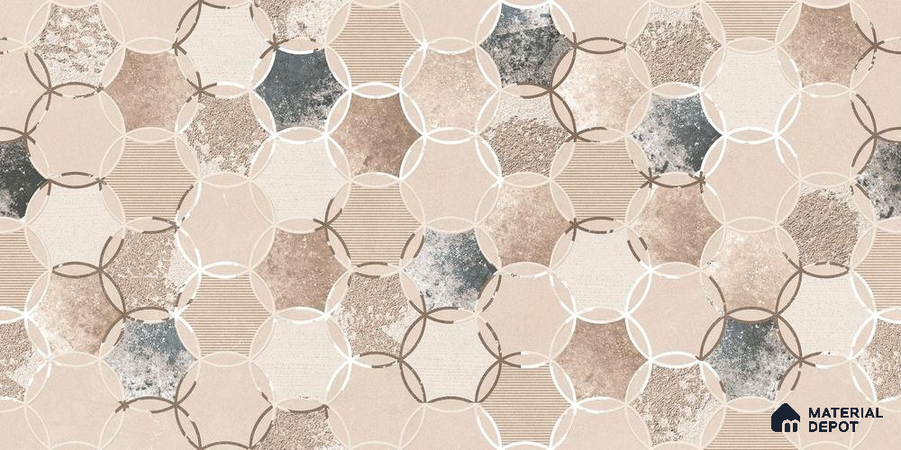 Highlighter Wall Tile TL 07856 B Hexaleaf Harmony Decor 4 ft x 2 ft Vitrified Matte Finish - 9 mm | Suitable for Kitchen, Bathroom, Living Room & Bedroom | Random 2