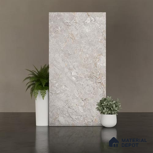 Floor & Wall Tile TL 07839 B Rock Endless Prisma Silver 4 ft x 2 ft Vitrified Carving Matte Finish - 9 mm | Suitable for Kitchen, Bathroom, Living Room & Bedroom | Random 6