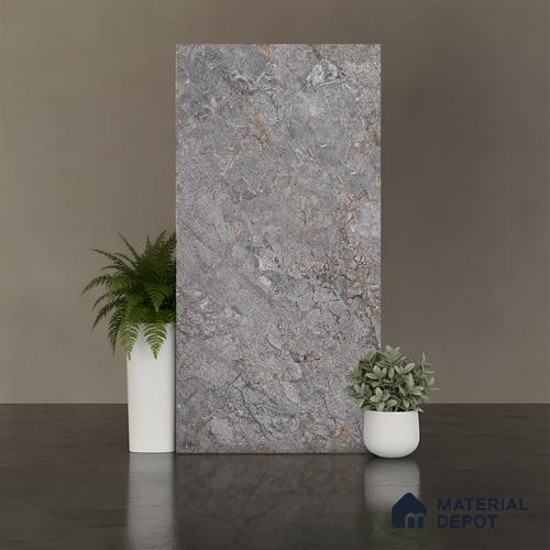 Floor & Wall Tile TL 07839 Rock Endless Prisma Grey 4 ft x 2 ft Vitrified Carving Matte Finish - 9 mm | Suitable for Kitchen, Bathroom, Living Room & Bedroom | Random 6
