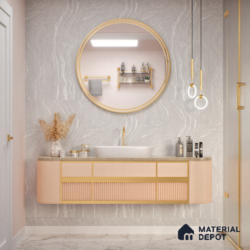 Marble Wall & Floor TL 07429 B Prestige Royal Cliff Silver 4 ft x 2 ft Vitrified Matte Finish - 9 mm | Random 4 | Suitable for Living Room, Bedroom, Bathroom