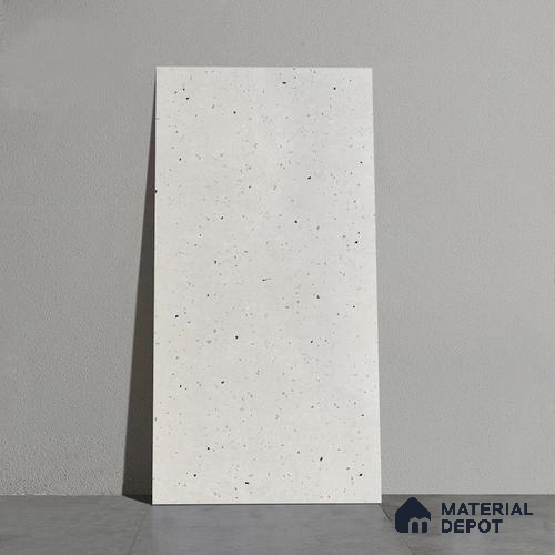 Terrazzo Floor & Wall Tile TL 10133 Bruno Flake Silver 4 ft x 2 ft Vitrified Matte Finish - 9 mm | Suitable for Living Room, Bedroom & Bathroom