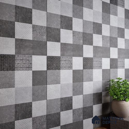 Highlighter Wall Tile TL 07486 B Mono Grey Decor 4 ft x 2 ft Carving Matte Finish Vitrified Tile - 9 mm | Suitable for Living Room, Bedroom & Bathroom