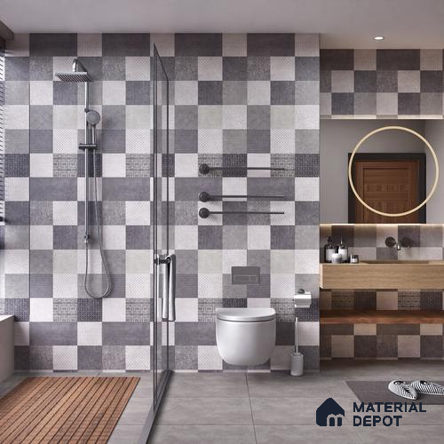 Highlighter Wall Tile TL 07486 B Mono Grey Decor 4 ft x 2 ft Carving Matte Finish Vitrified Tile - 9 mm | Suitable for Living Room, Bedroom & Bathroom