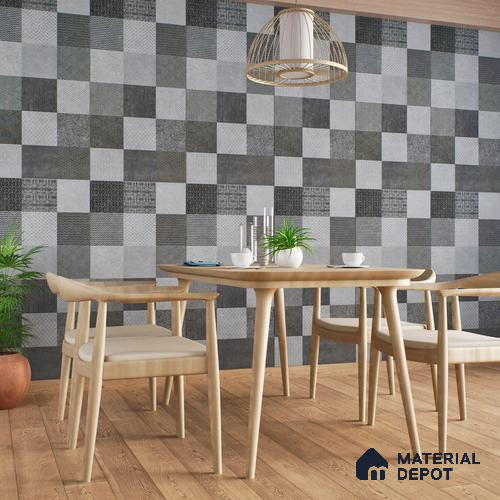 Highlighter Wall Tile TL 07486 B Mono Grey Decor 4 ft x 2 ft Carving Matte Finish Vitrified Tile - 9 mm | Suitable for Living Room, Bedroom & Bathroom