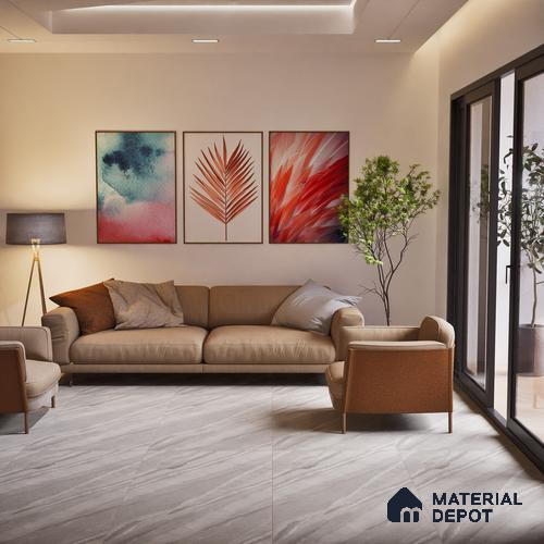 Marble Floor & Wall Tile TL 07646 B Sandstone Dolphin 4 ft x 2 ft Glue Matte Finish Vitrified Tile - 9 mm | Suitable for Living Room, Bedroom & Bathroom