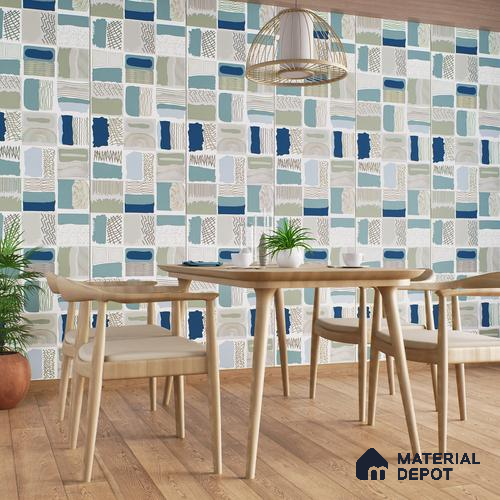 Highlighter Wall Tile TL 07489 B Decor Art Aqua 4 ft x 2 ft Carving Matte Finish Vitrified Tile - 9 mm | Suitable for Living Room, Bedroom & Bathroom