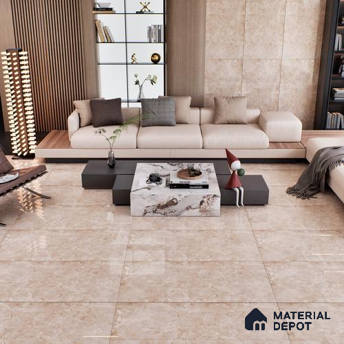 Brown Marble Floor & Wall Tile TL 07462 B Gravier Royal Perlac Brown 4 ft x 2 ft Vitrified High Gloss Finish - 9 mm | Random 4 | Suitable for Living Room, Bedroom, Bathroom