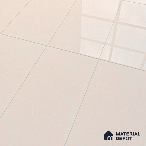 Cream Marble Floor & Wall Tile TL 07462 Gravier Royal Perlac Crema 4 ft x 2 ft Vitrified High Gloss Finish - 9 mm | Random 4 | Suitable for Living Room, Bedroom, Bathroom