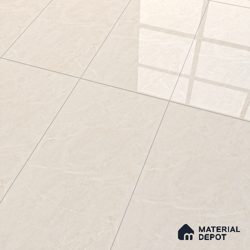 Cream Marble Floor & Wall Tile TL 07464 Gravier Royal Berlin Crema 4 ft x 2 ft Vitrified High Gloss Finish - 9 mm | Seamless 3 | Suitable for Living Room, Bedroom, Bathroom