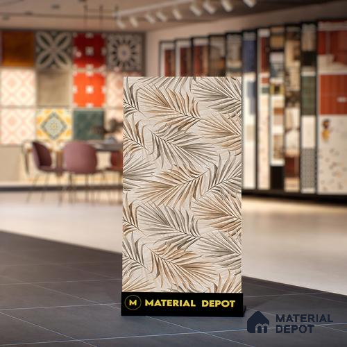 Brown Highlighter Wall Tile TL 07455 C Prestige Royal Neptune Brown Decor 4 ft x 2 ft Vitrified High Gloss Finish - 9 mm |  Suitable for Living Room, Bedroom, Bathroom