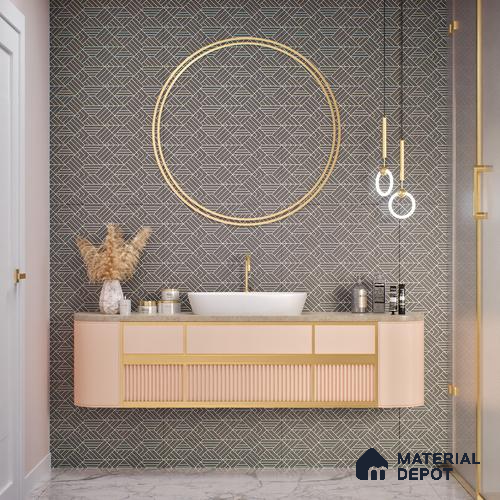 Black Highlighter Wall Tile TL 07441 B Prestige Royal Stonex Nero Trend Lust 4 ft x 2 ft Vitrified Punch Finish - 9 mm | Suitable for Living Room, Bedroom, Bathroom