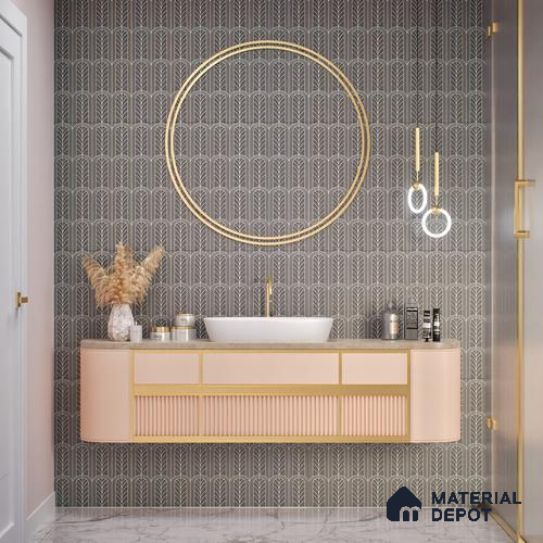 Black Highlighter Wall Tile TL 07441 C Prestige Royal Stonex Nero Zoi Lust 4 ft x 2 ft Vitrified Punch Finish - 9 mm | Suitable for Living Room, Bedroom, Bathroom