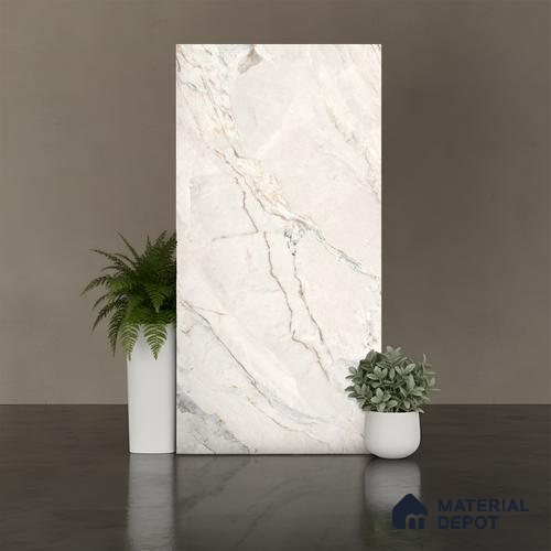Marble Look Wall & Floor Tile TL 10413 SGH Pearl Argenta 4 ft x 2 ft Matte Finish Vitrified Tile - 9 mm | Suitable For living Room, Bedroom, Bathroom