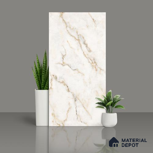 Marble Look Wall Tile TL 10555 SGH Craft Claret Beige 4 ft x 2 ft Matte Finish Vitrified Tile - 9 mm | Suitable For living Room, Bedroom, Bathroom