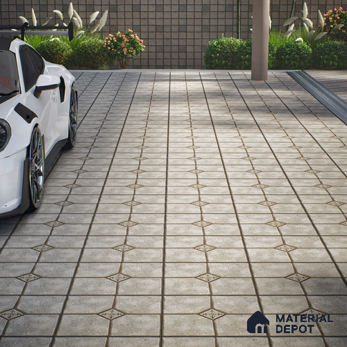 Parking Stone Floor Tile TL 08192 E Castle Terrazo 16 inch x 16 inch | Vitrified Anti Skid Matte Finish Heavy Duty Tile - 12 mm | Suitable For High Traffic Areas, Parking, Balcony | Pattern Alignment May Vary | 2-3 mm Spacer is Mandatory