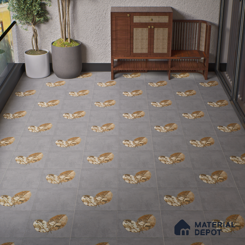 Parking Cement Floor Tile TL 08206 E Kottai Gris 16 inch x 16 inch | Vitrified Anti Slip Matte Finish Heavy Duty Tile - 12 mm | Suitable For High Traffic Areas, Parking, Balcony | Pattern Alignment May Vary | 2-3 mm Spacer is Mandatory