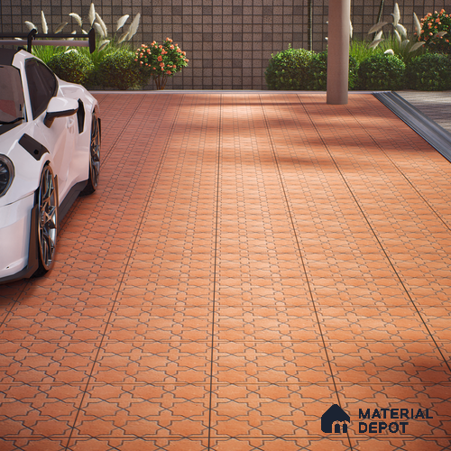 Parking Stone Floor Tile TL 08208 Raven Cotto 16 inch x 16 inch | Vitrified Anti Slip Matte Finish Heavy Duty Tile - 12 mm | Suitable For High Traffic Areas, Parking, Balcony | Pattern Alignment May Vary | 2-3 mm Spacer is Mandatory