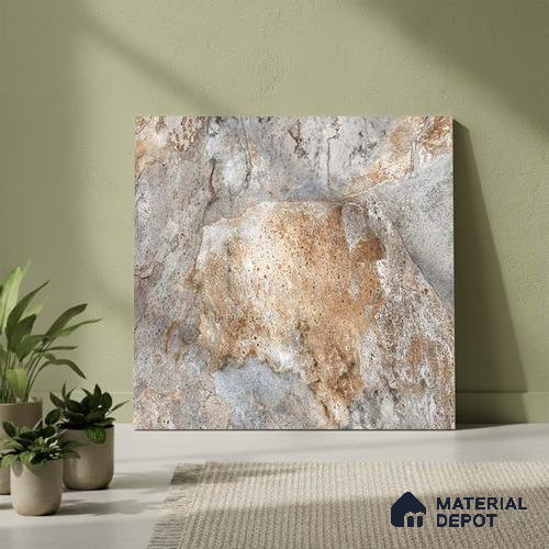 Stone Look Parking Tile TL 08427 1.6 ft x 1.6 ft Vitrified Matte Finish - 12 mm | Pattern Alignment May Vary | 2-3 mm Spacer is Mandatory