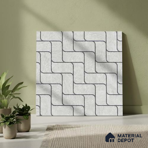 Patterned Look Parking Tile TL 08416 B  1.6 ft x 1.6 ft Vitrified Matte Finish - 12 mm | Pattern Alignment May Vary | 2-3 mm Spacer is Mandatory